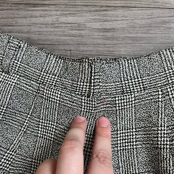 Vintage 90s Plaid Black & White High Waisted Pleated Trousers Express Size 26" - Picture 5 of 8